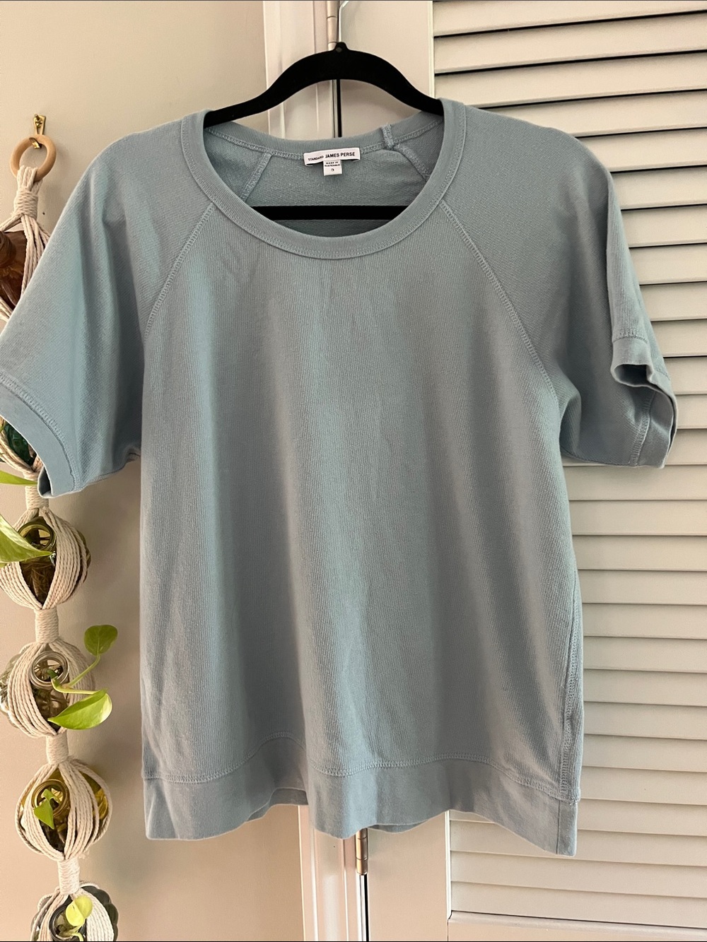 James Perse Light Blue Short Sleeve Crewneck Tee